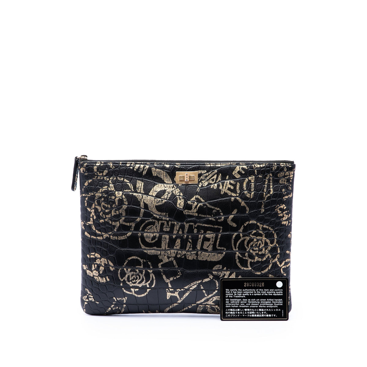 Chanel Crocodile Embossed Calfskin Cocodile Graffiti 2.55 Reissue Clutch