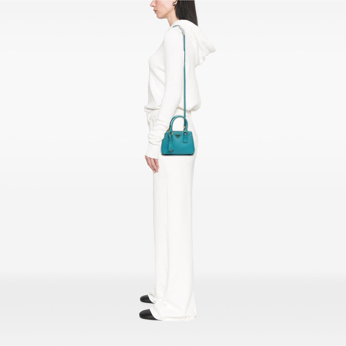 Prada Micro Saffiano Galleria Double Zip Satchel