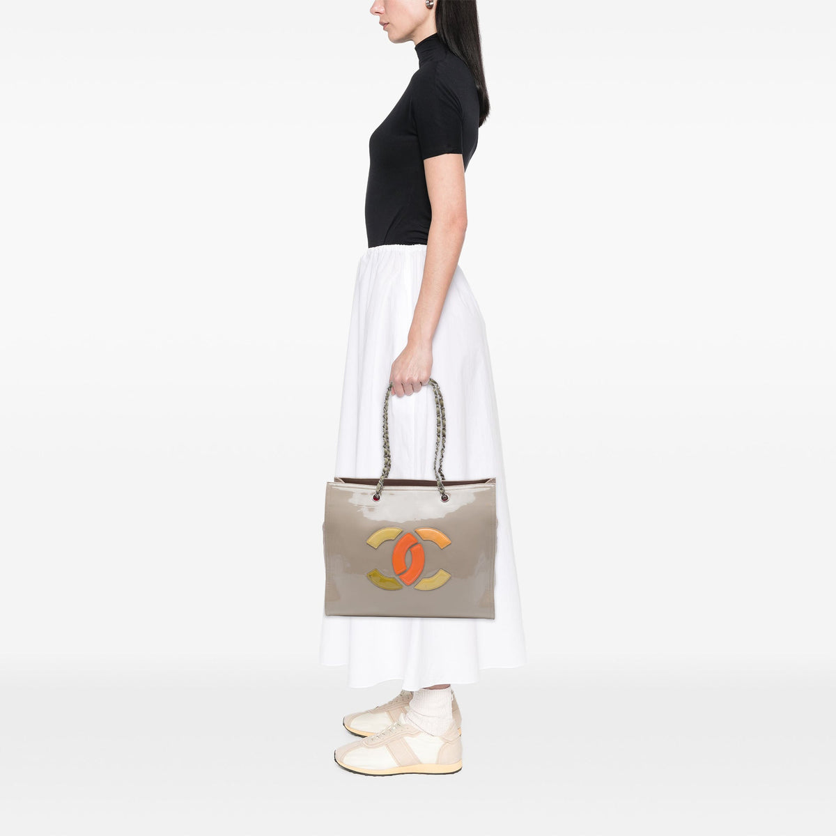 Chanel CC Patent Lipstick Ligne Tote