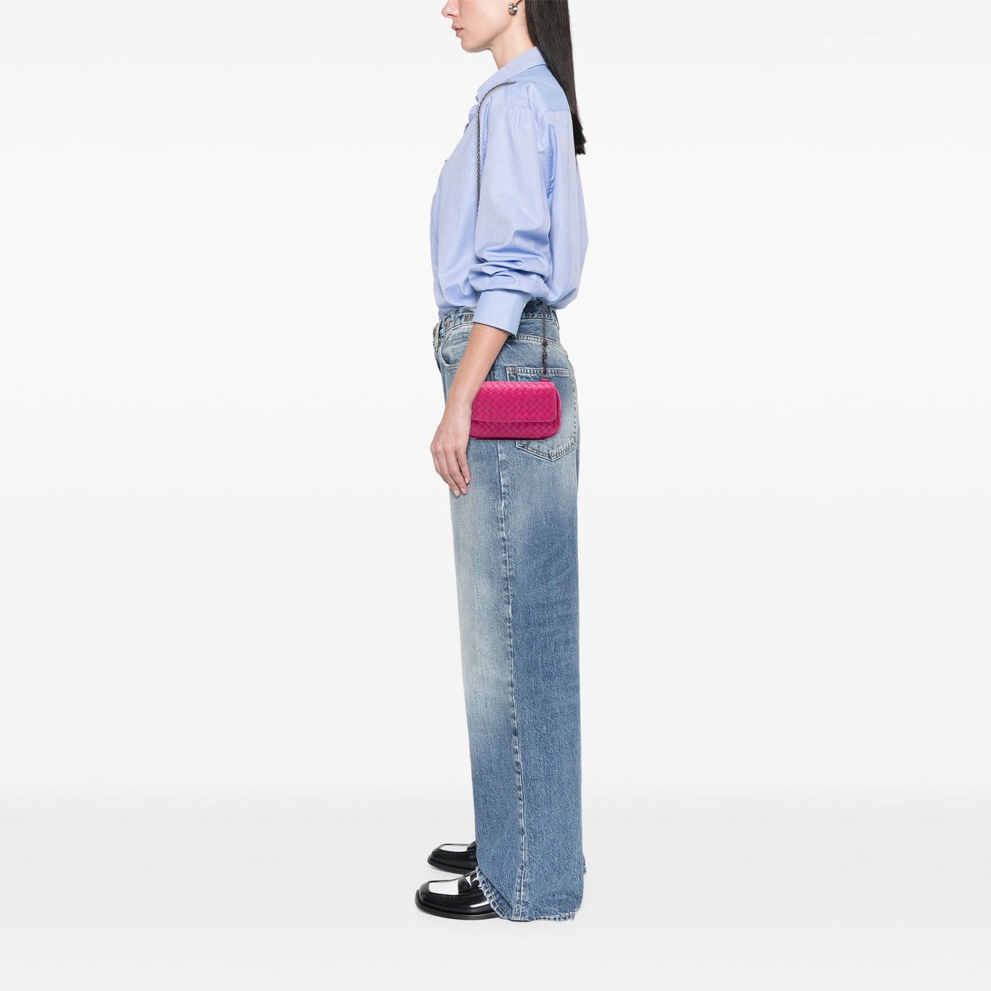 Bottega Veneta Mini Nappa Intrecciato Expandable Chain Flap Crossbody