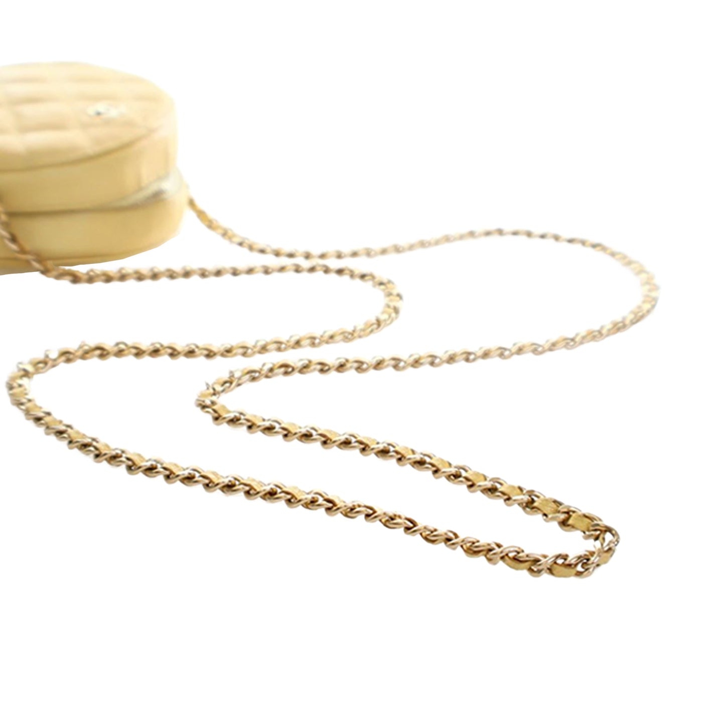 Chanel CC Quilted Caviar Round Clutch With Chain