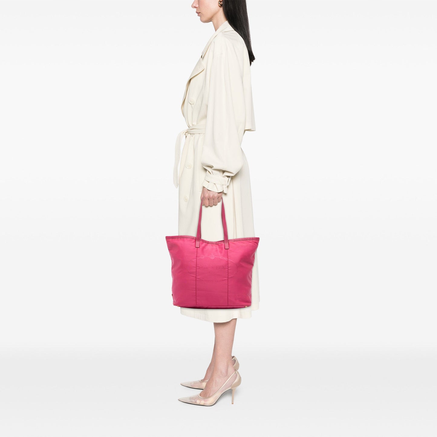 Prada Tessuto Canapa Logo Tote