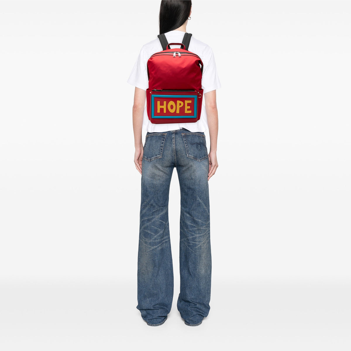 Fendi Nylon Vocabulary Hope Backpack — Red