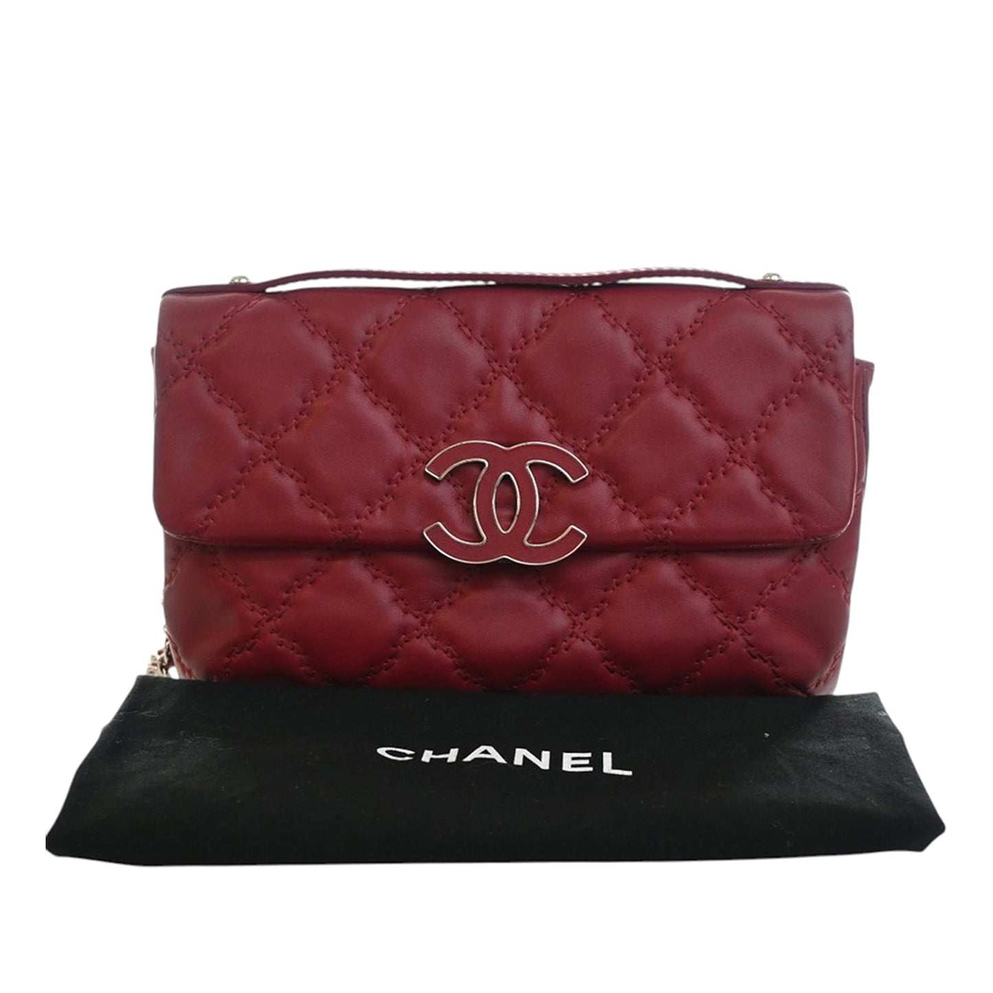 Chanel CC Quilted Calfskin Double Stitch Hamptons Flap