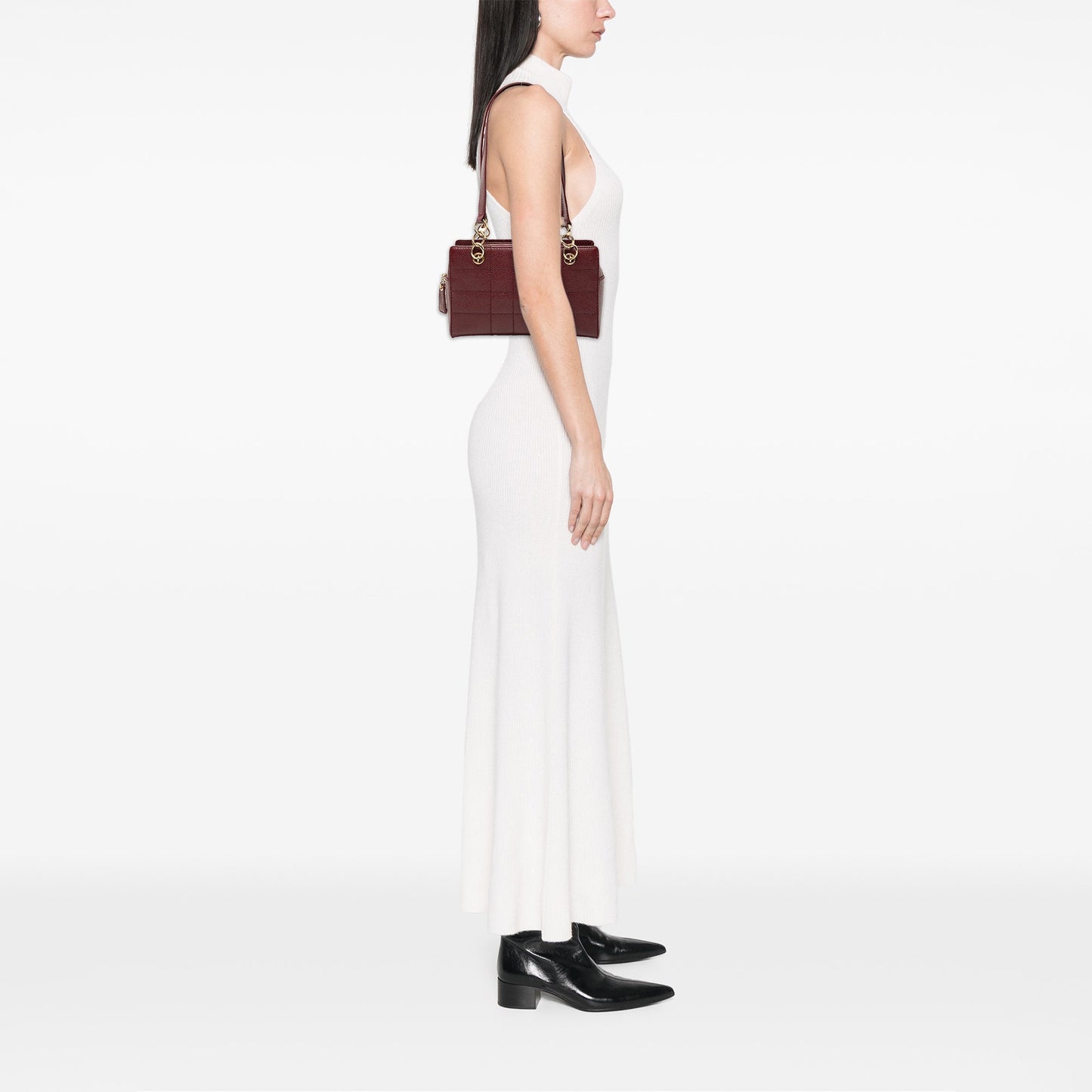 Chanel CC Choco Bar Caviar Wild Stitch Shoulder Bag