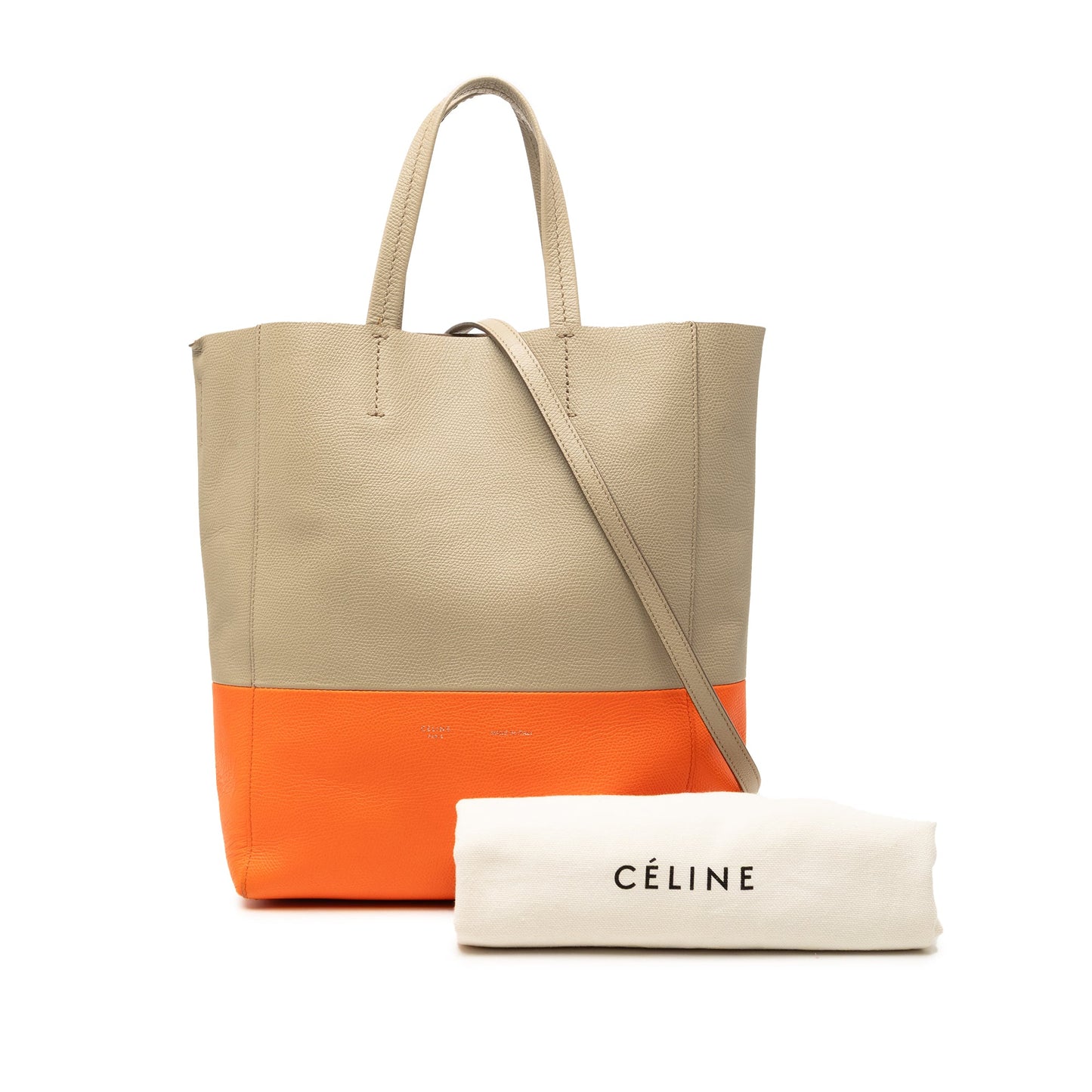 Celine Small Bicolor Leather Vertical Cabas