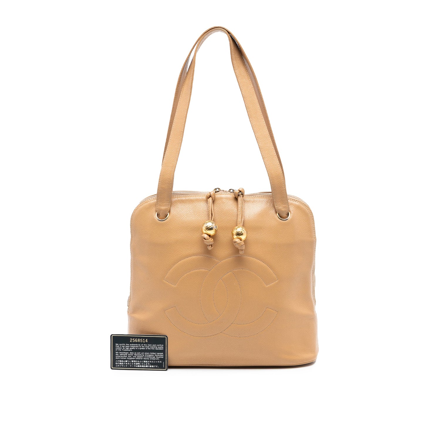 Chanel CC Caviar Two Way Zip Shoulder Bag