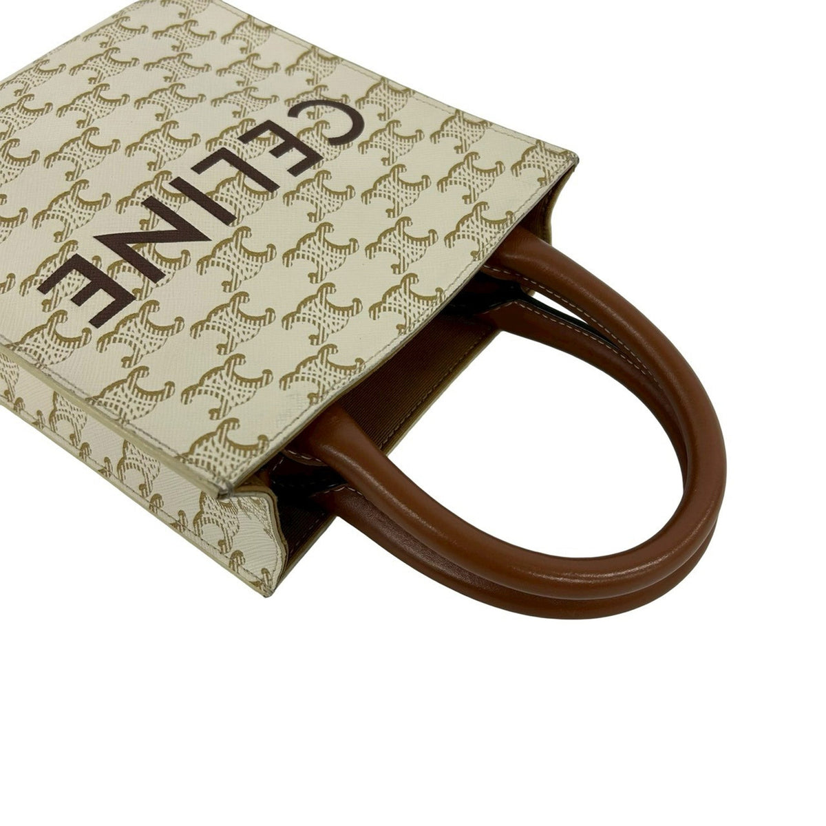Celine Mini Triomphe Coated Canvas Vertical Cabas Satchel