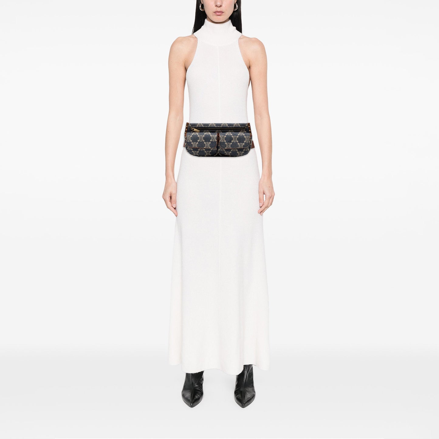 Celine Macadam Denim Double Pocket Belt Bag