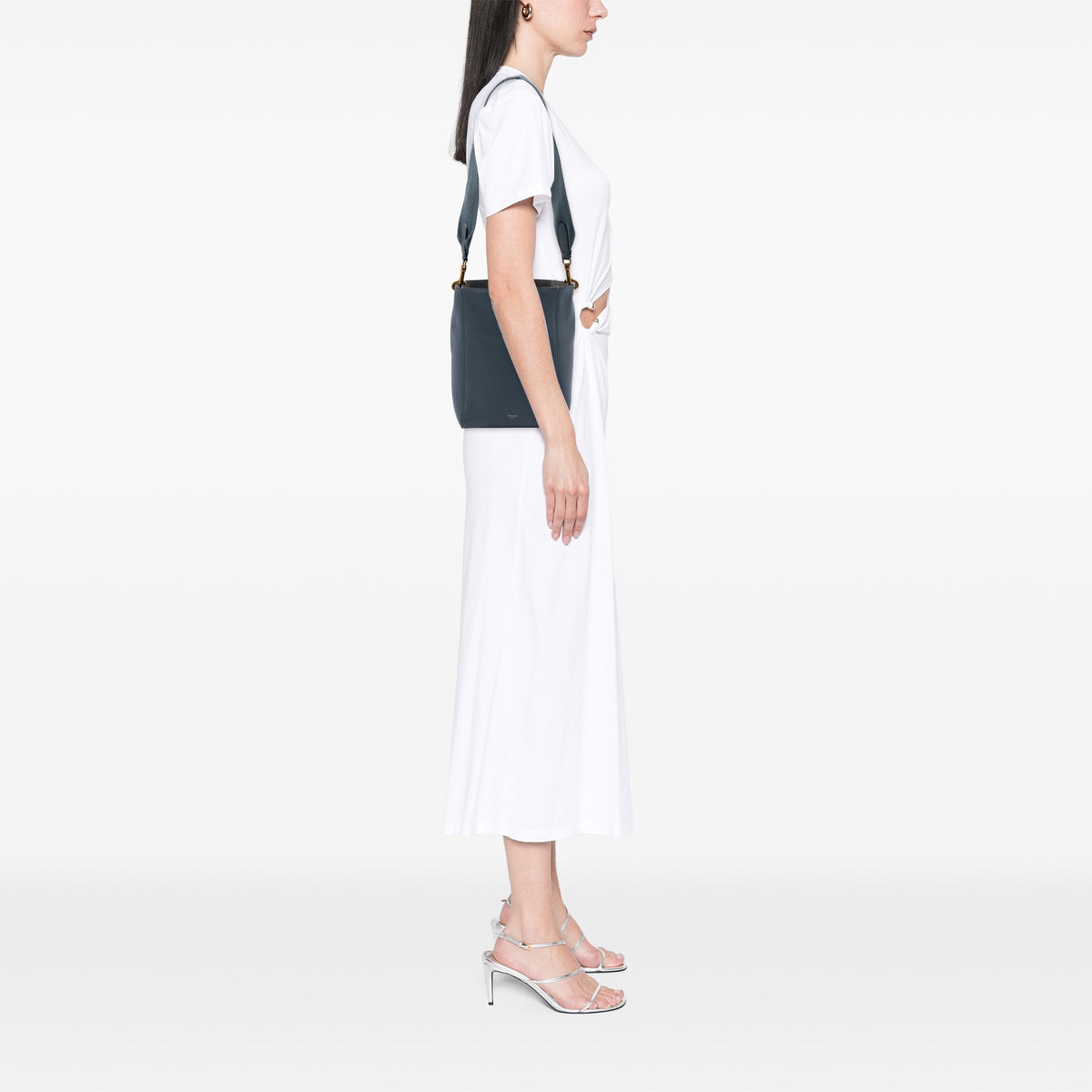 Celine Small Soft Grained Calfskin Seau Sangle Bucket Bag — Blue