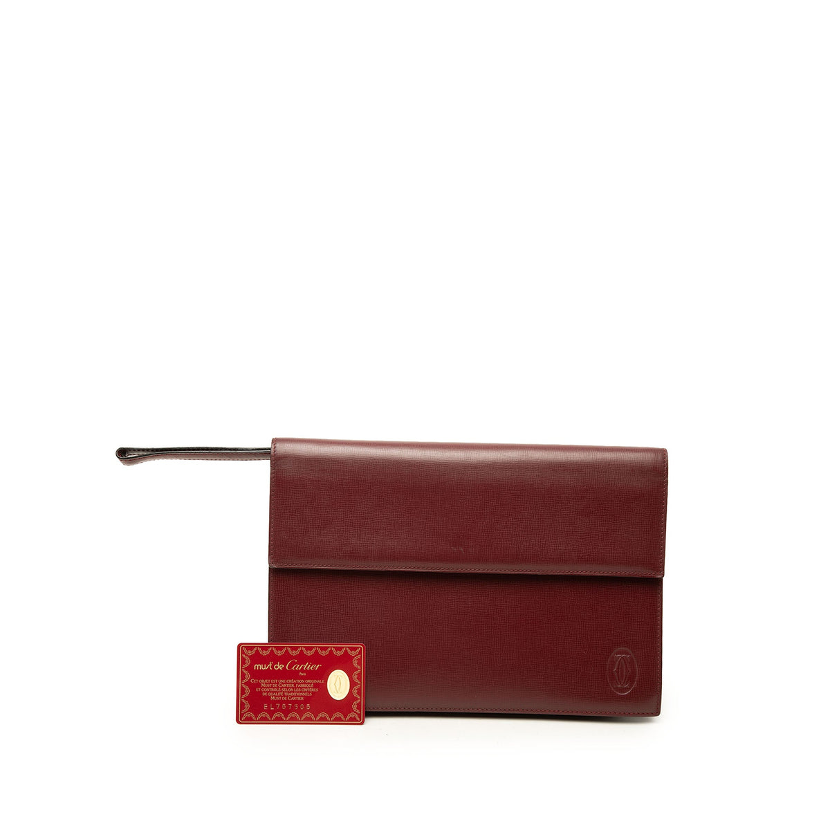 Cartier Grained Calfskin Must De Cartier Flap Clutch — Red