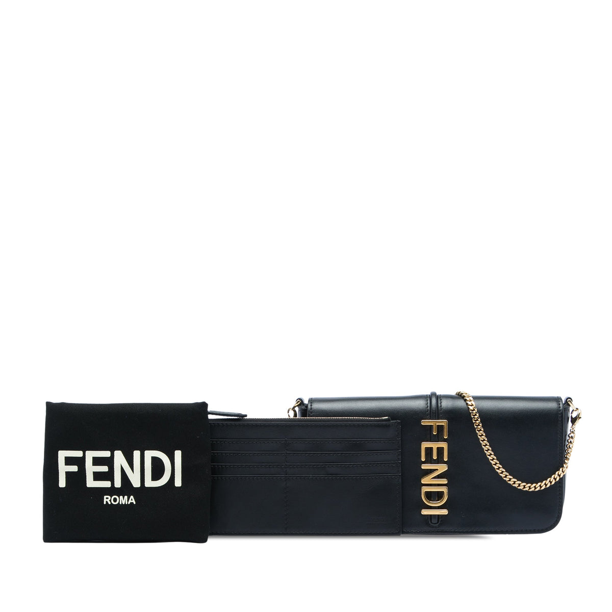 Fendi Leather Fendigraphy Wallet On Chain