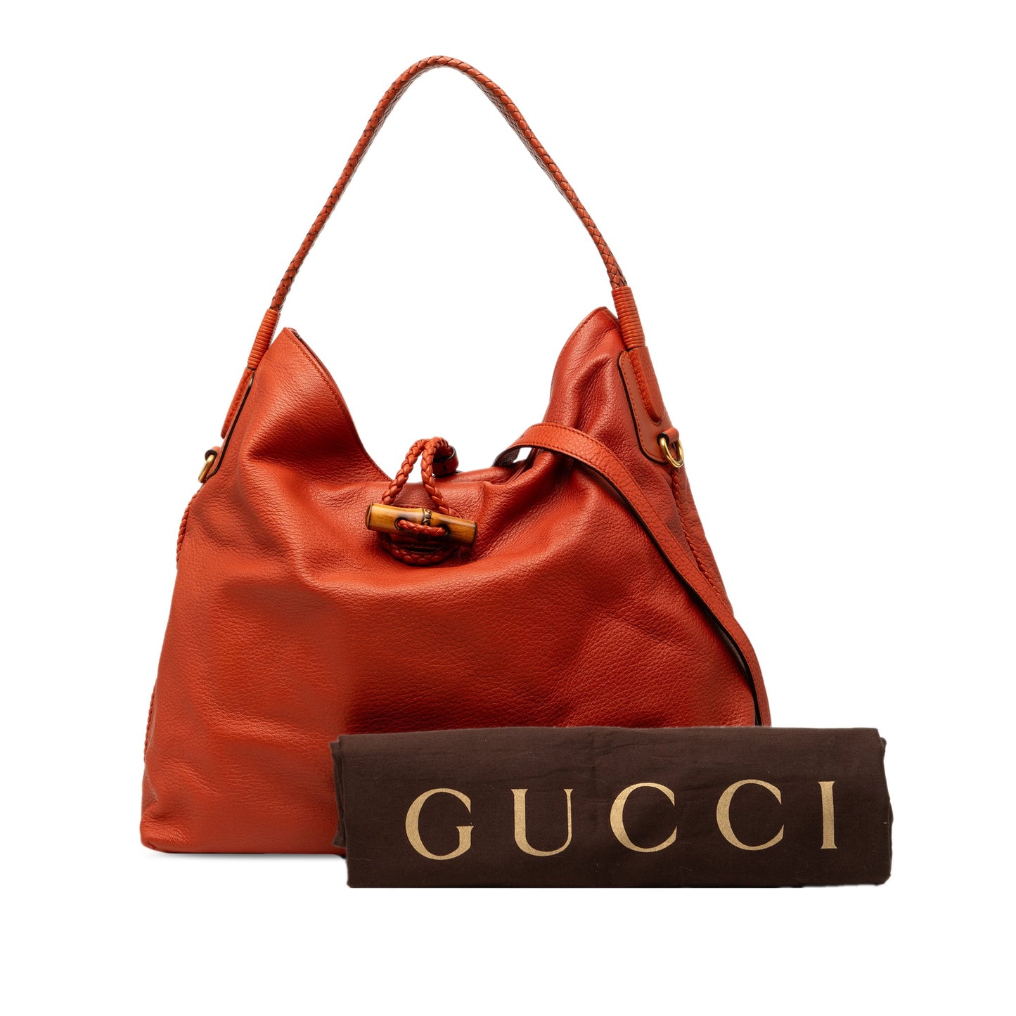 Gucci Calfskin Hip Bamboo Satchel
