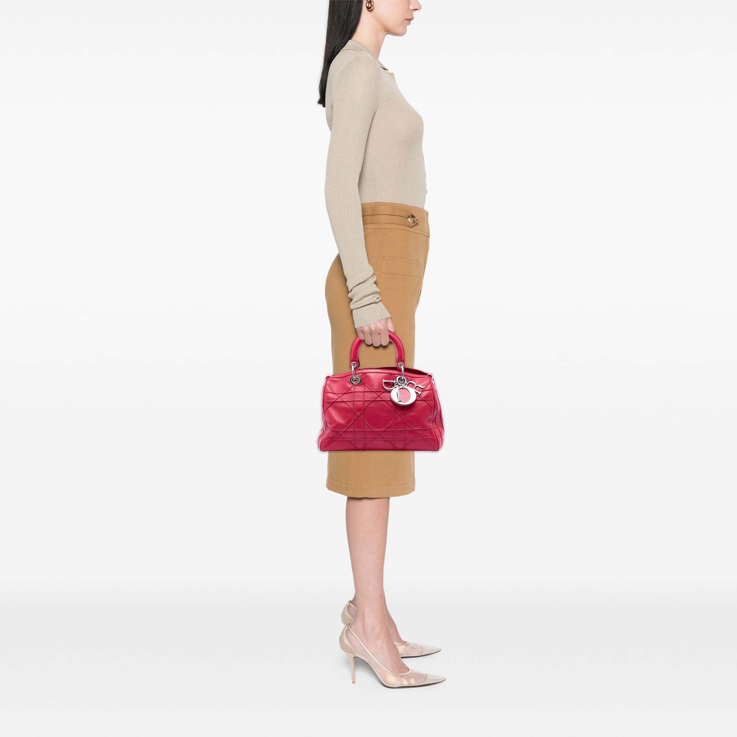 Dior Lambskin Cannage Polochon Granville Satchel