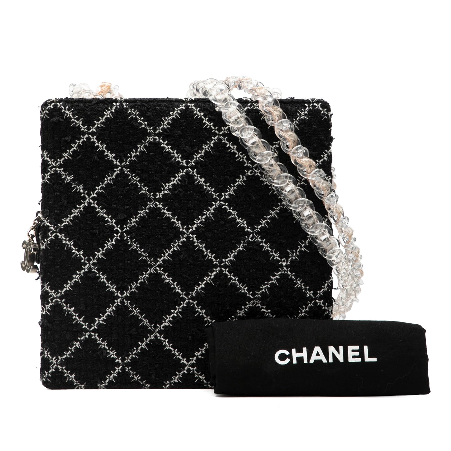 Chanel Tweed and Resin Zipped Chain Shopping Bag