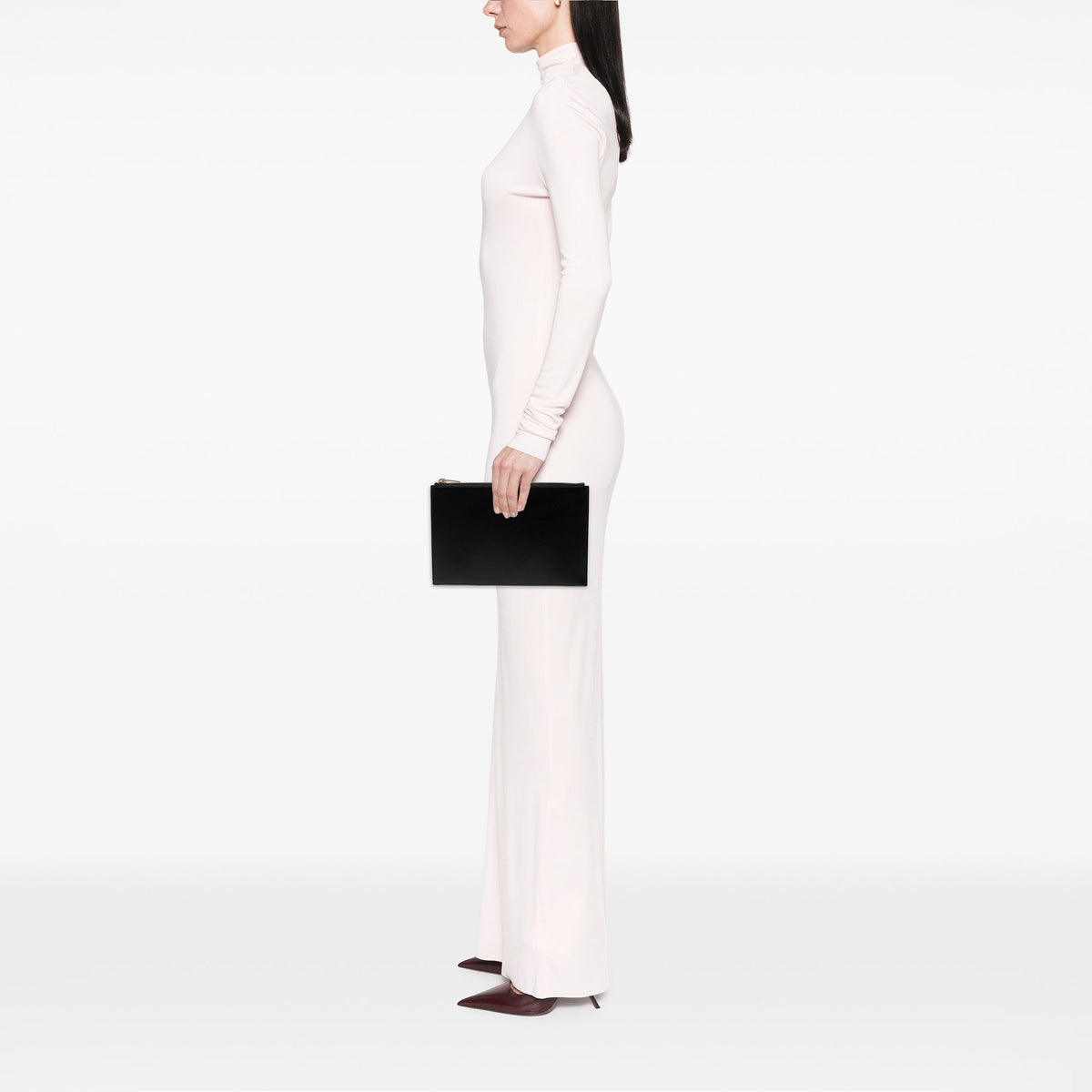 Saint Laurent Leather Zip Clutch