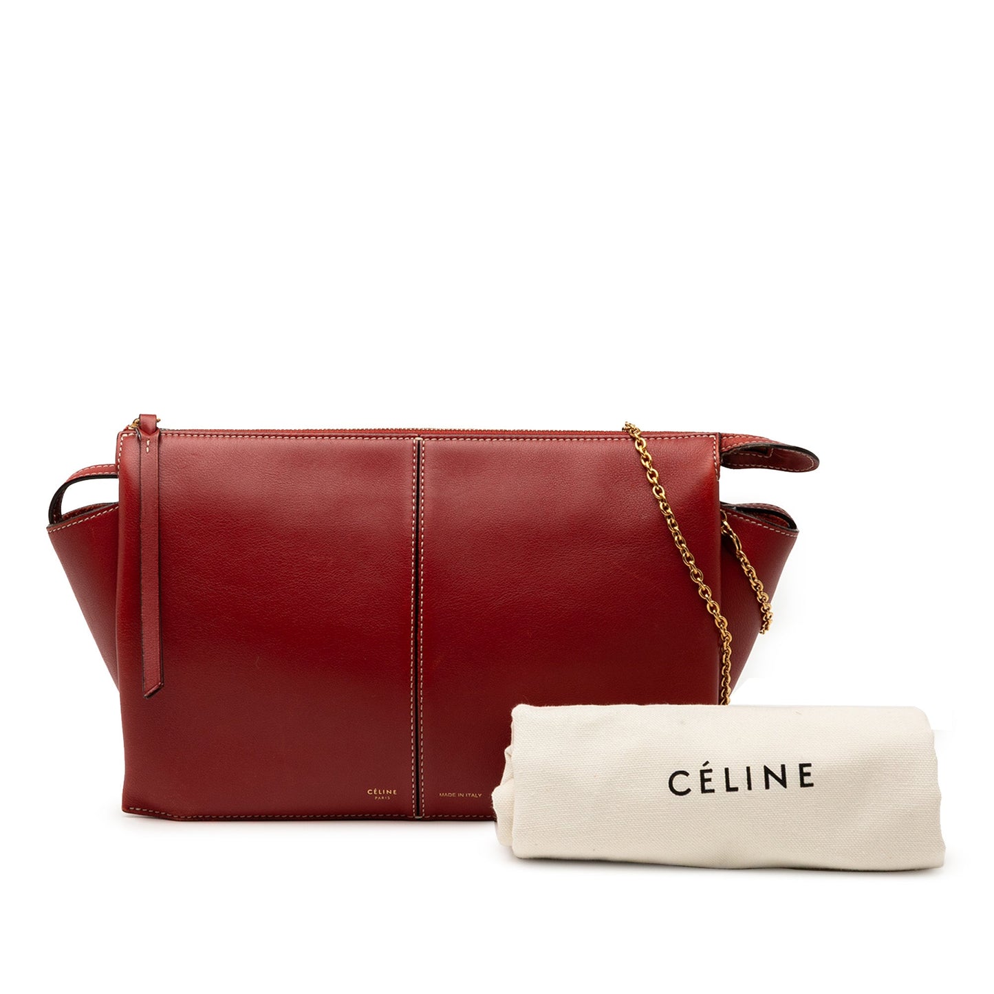 Celine Trifold Leather Clutch On Chain