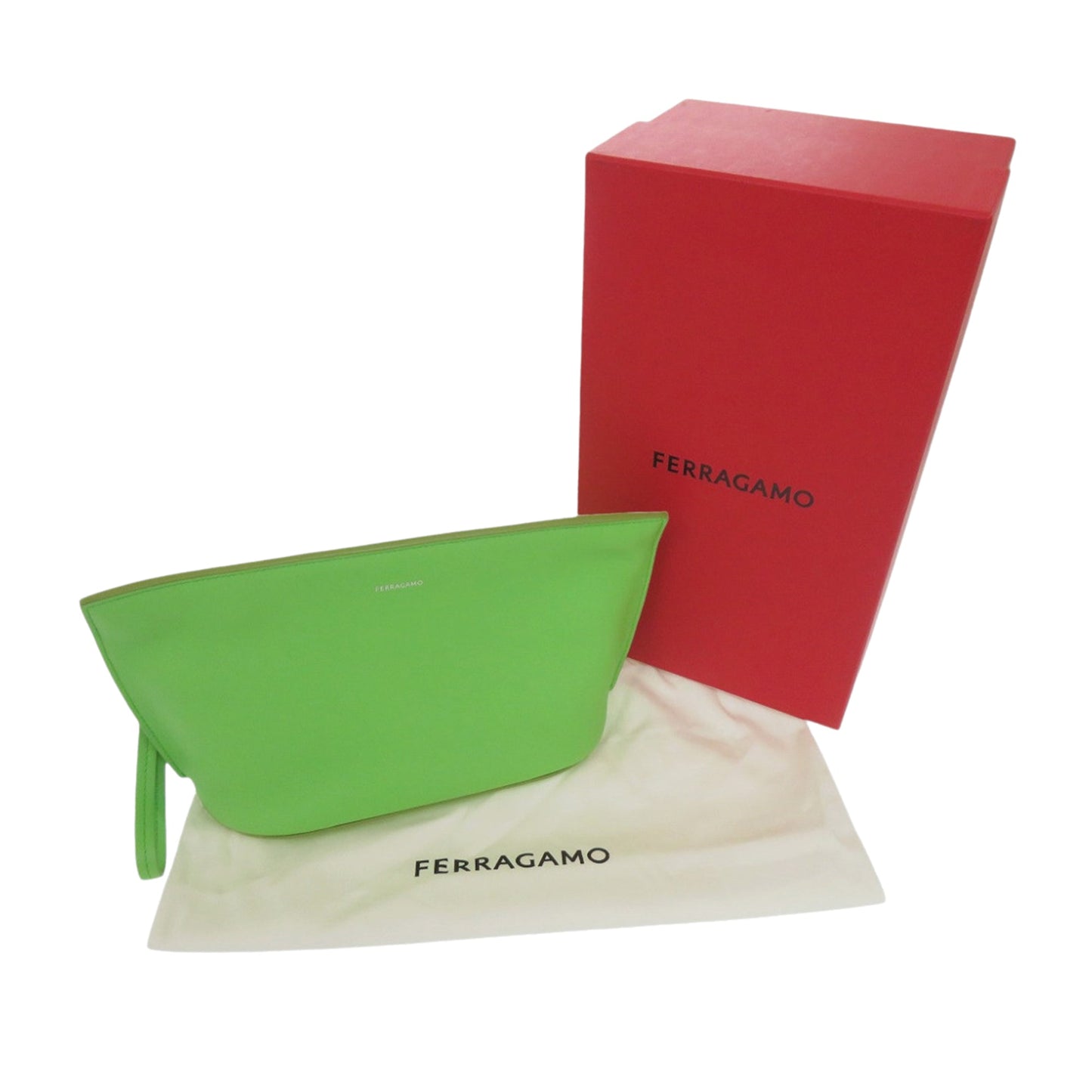 Ferragamo Leather Wristlet Clutch