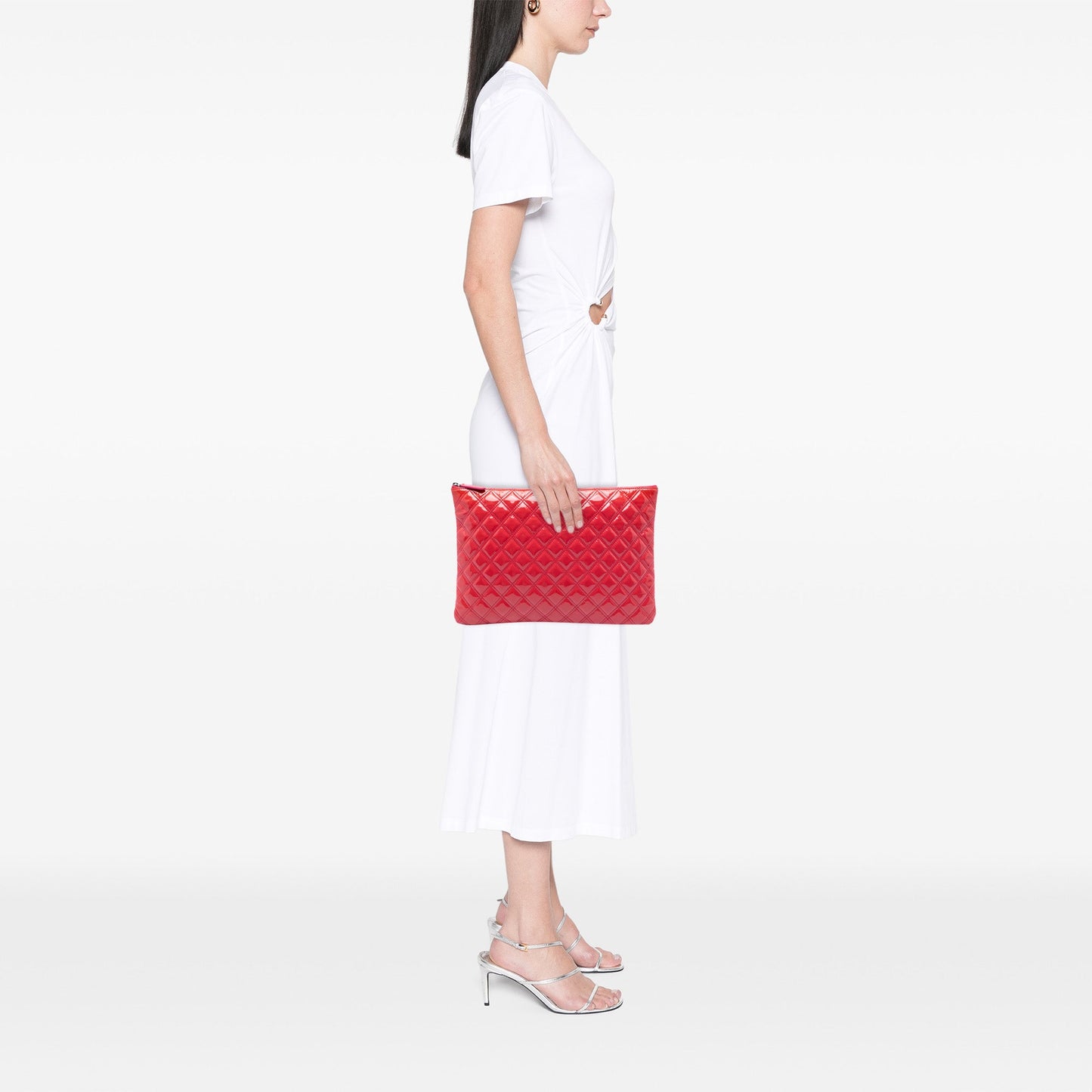 Chanel Large Quilted Patent O Case Clutch