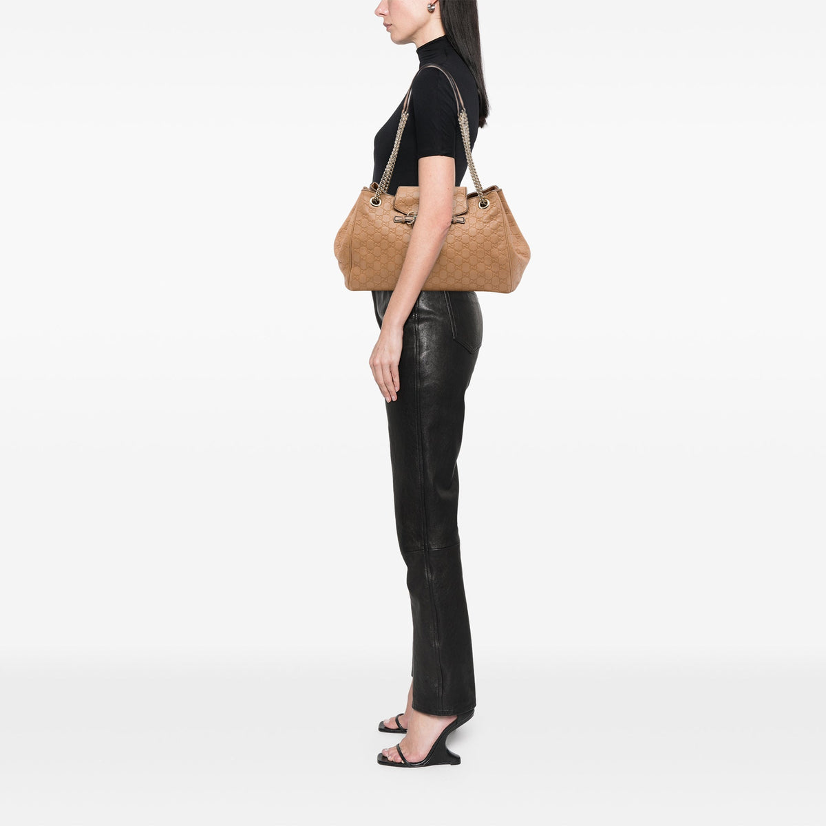 Gucci Large Guccissima Emily Tote — Brown
