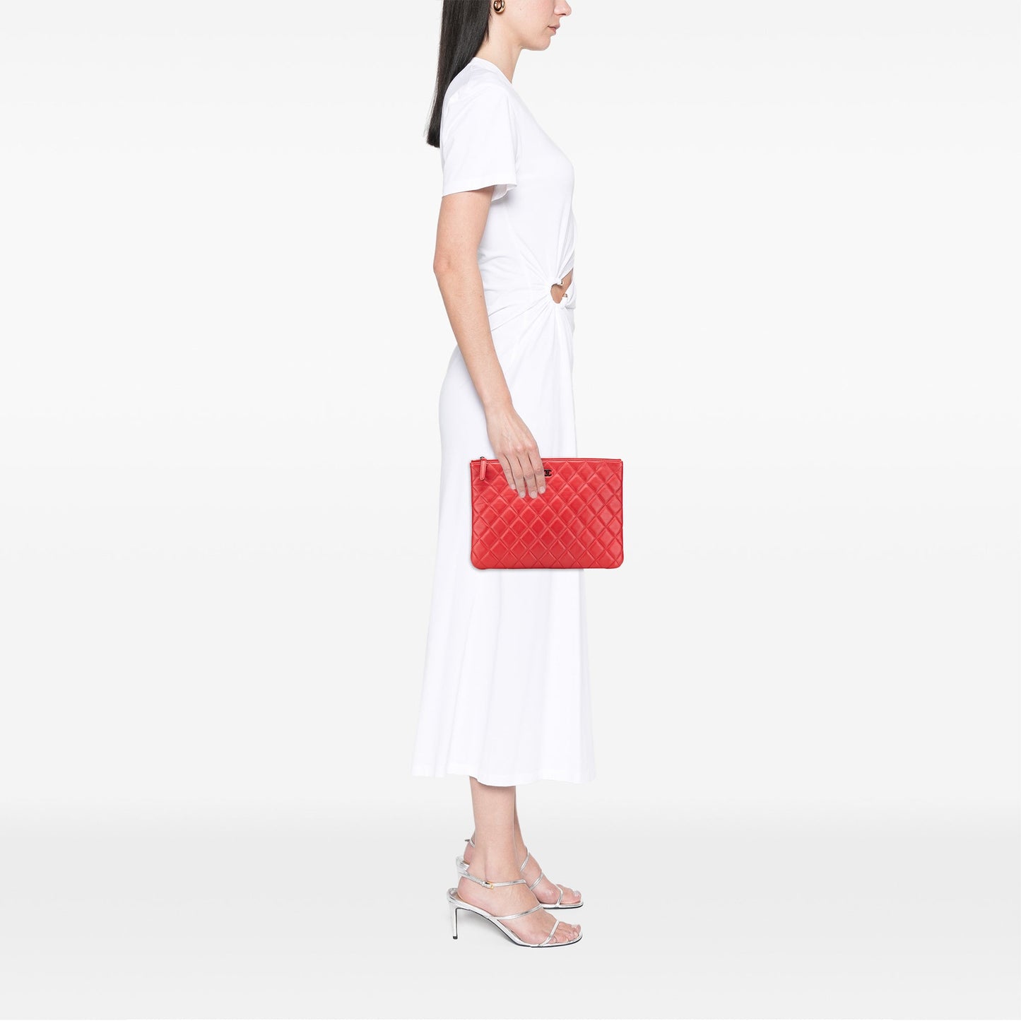 Chanel Medium Quilted Lambskin O Case Clutch