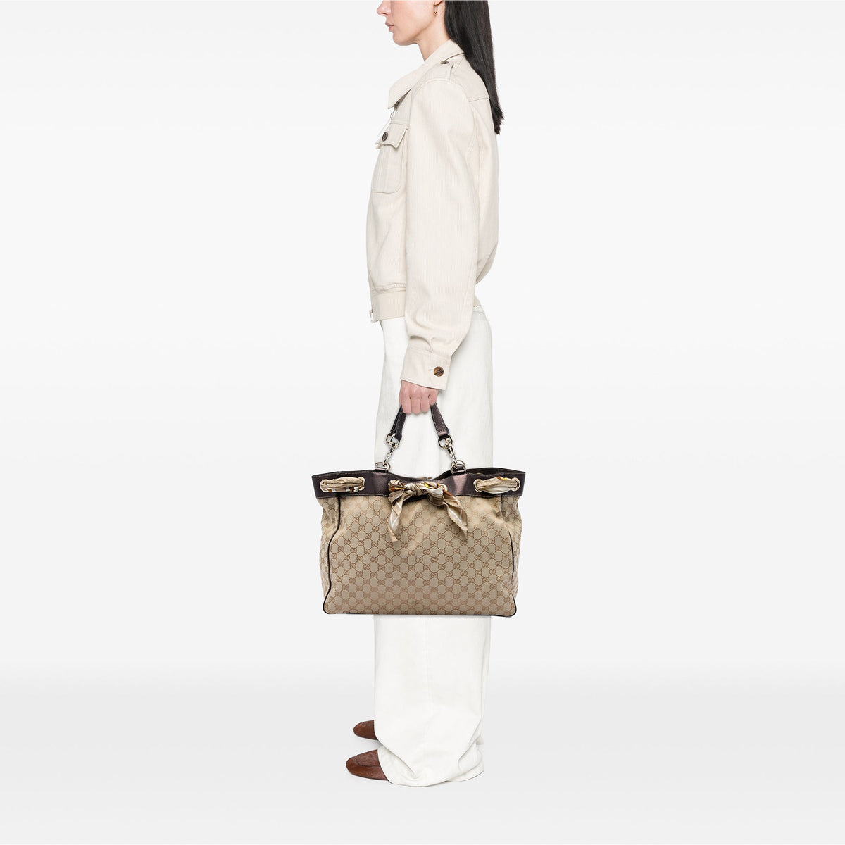 Gucci Large GG Canvas Positano Tote