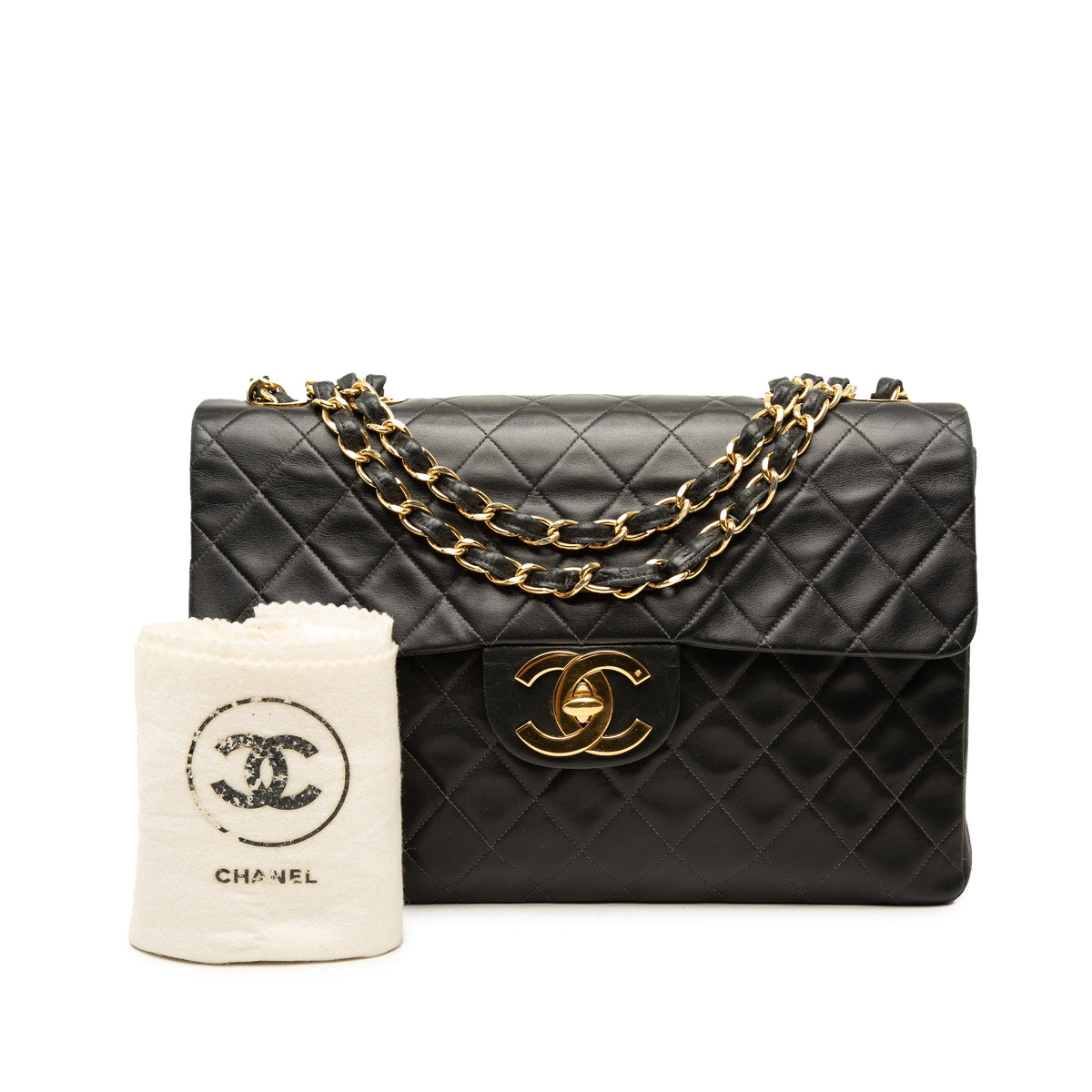 Chanel Maxi XL Classic Lambskin Single Flap — Black