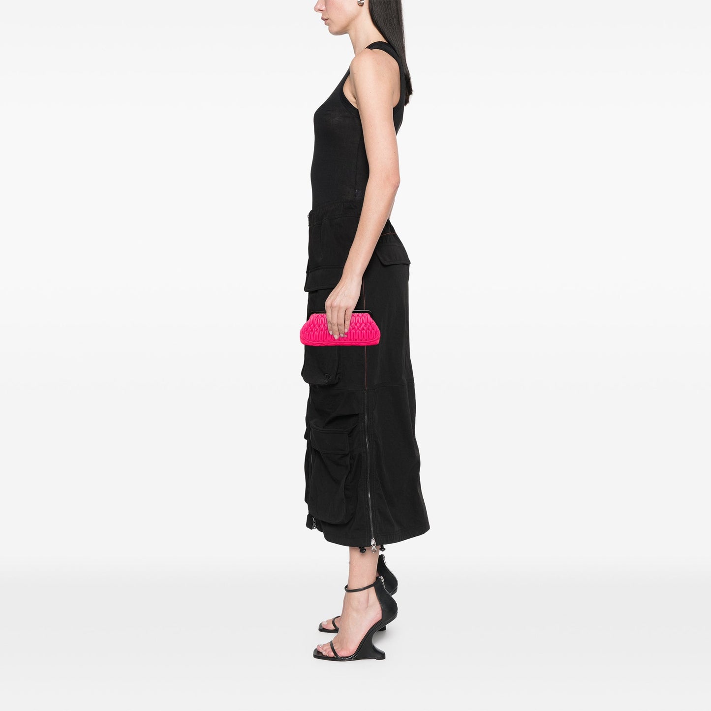 Matelasse Nappa Kiss Lock Frame Clutch