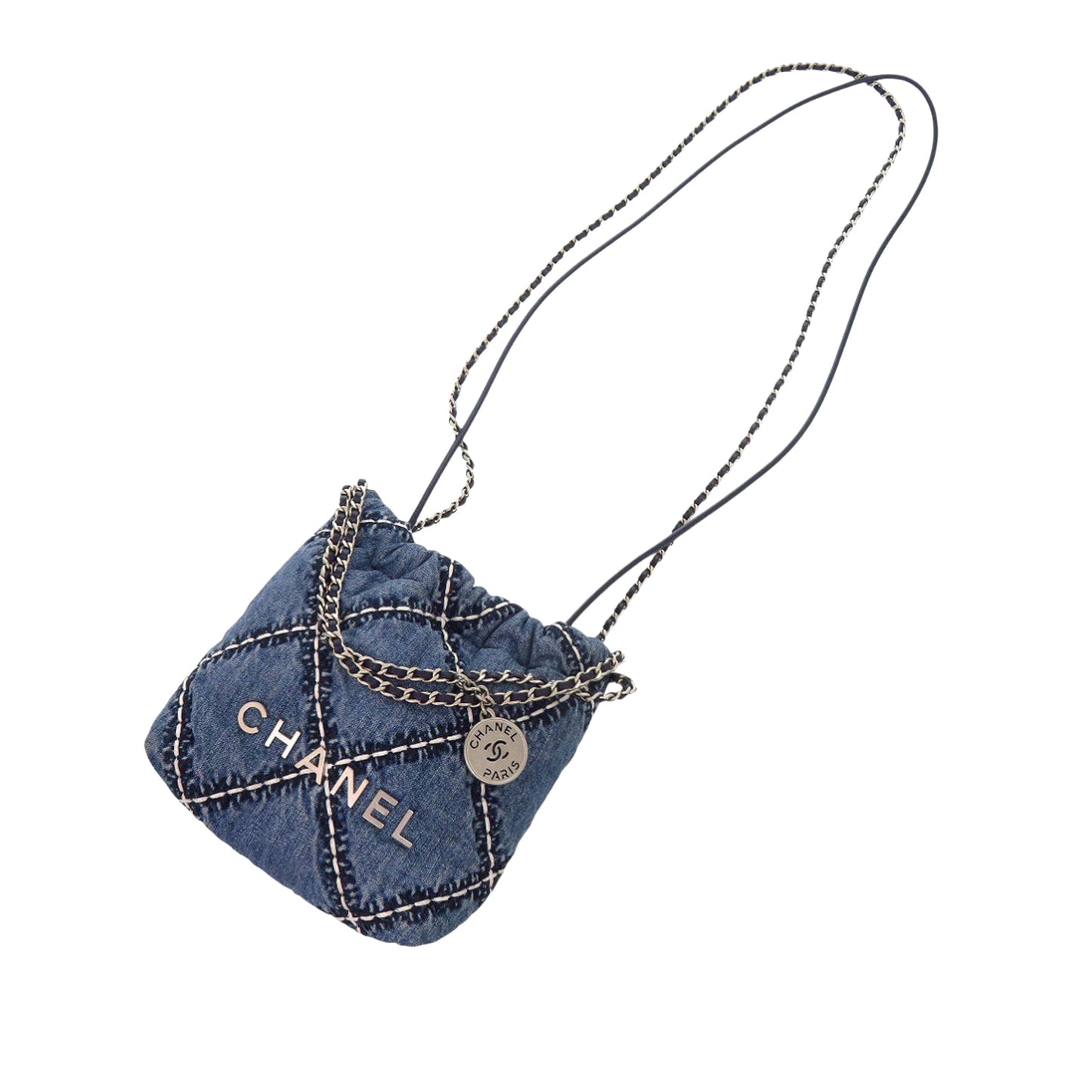 Chanel Mini Denim Stitched 22 Handbag