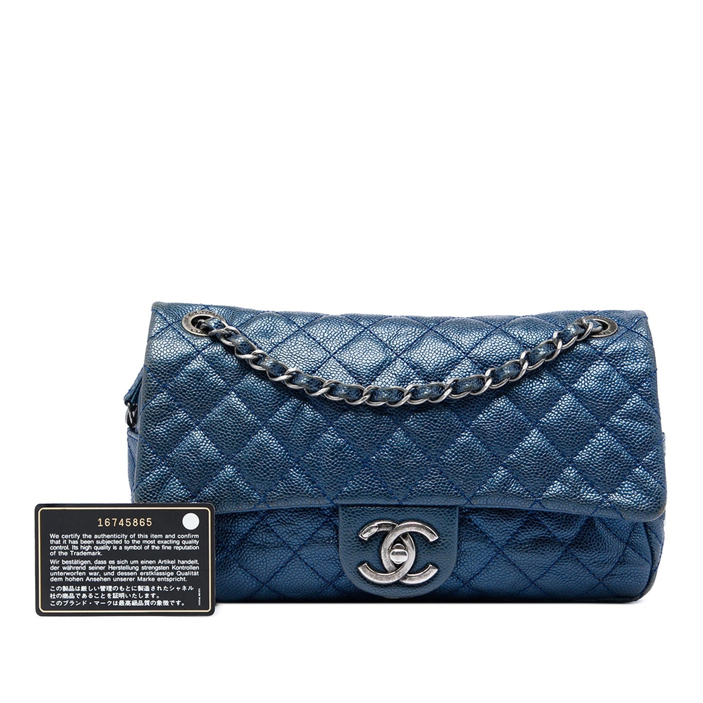 Chanel Medium Quilted Iridescent Caviar Easy Flap