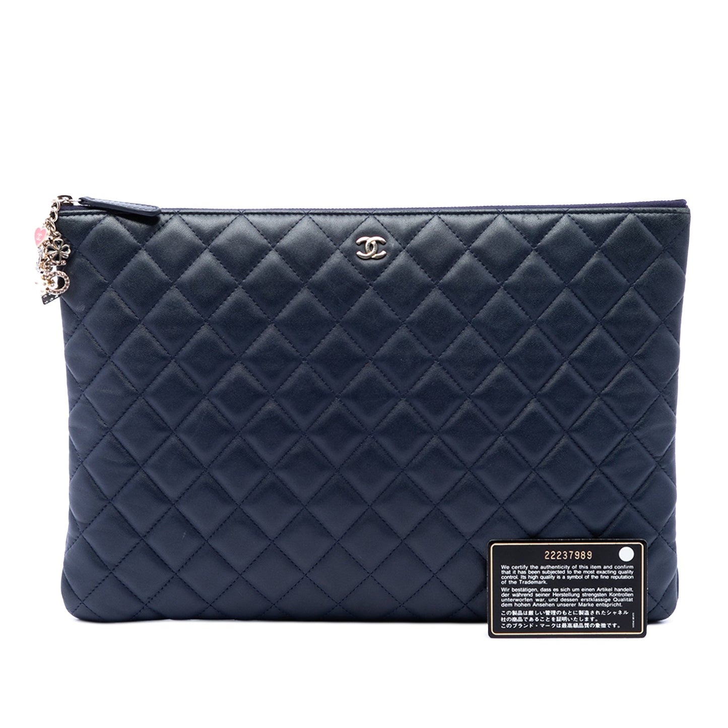 Chanel Large Quilted Lambskin Casino Charms O Case Clutch