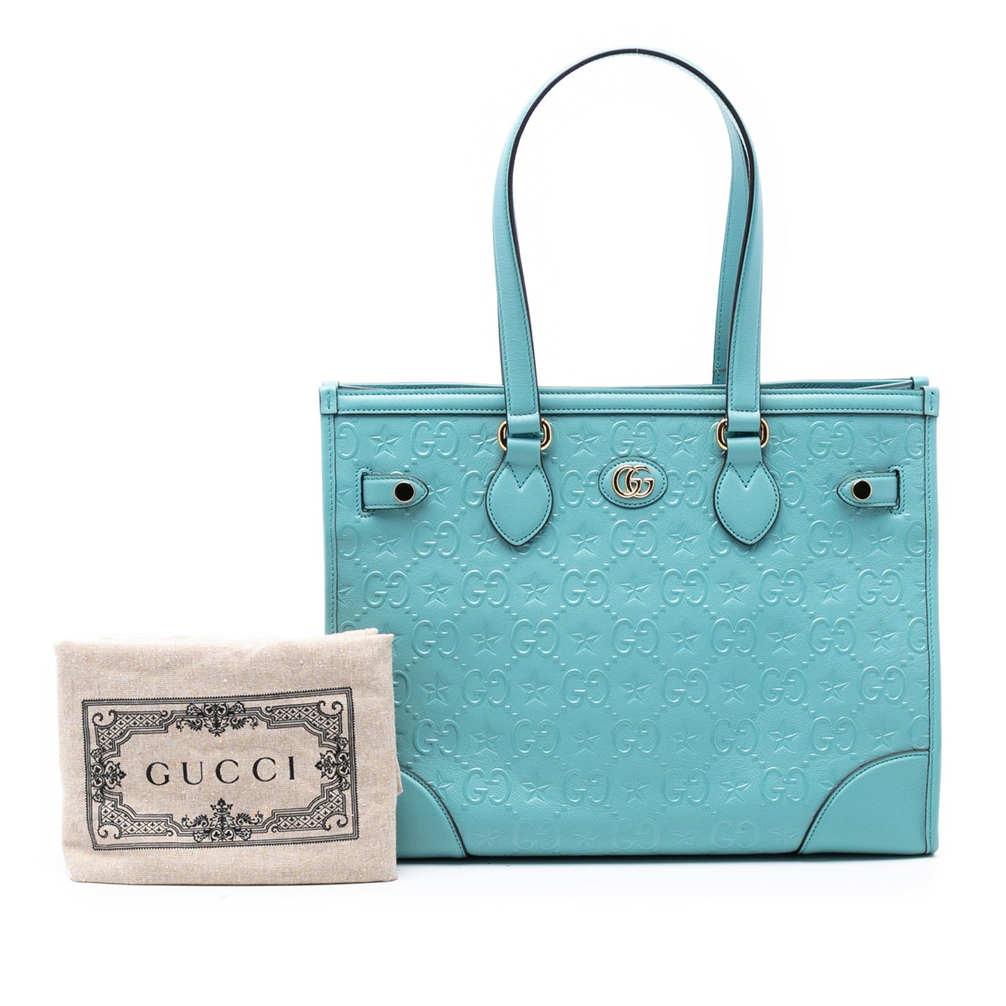 Gucci GG Star Embossed Leather Tote