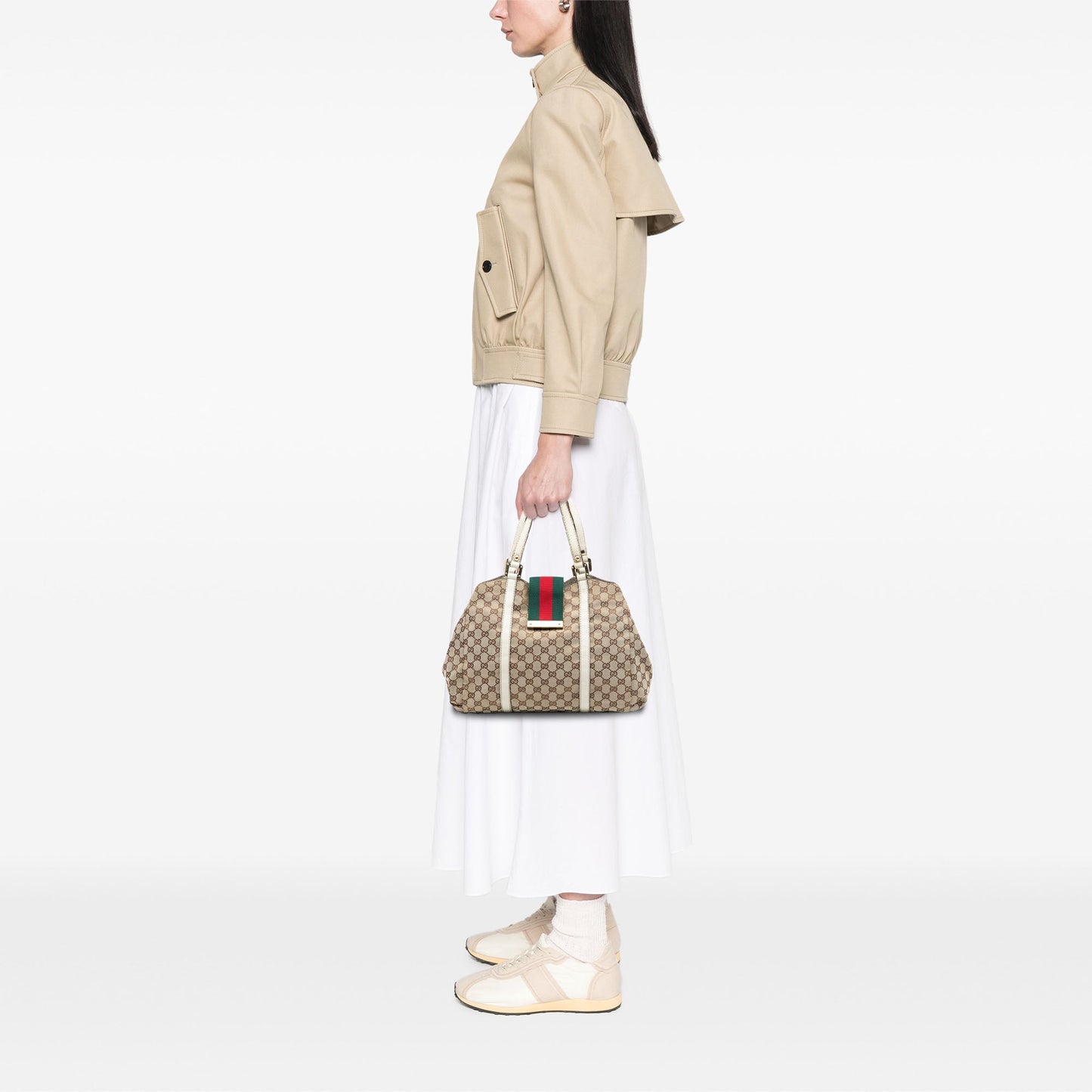 Gucci GG Canvas Web New Ladies Tote