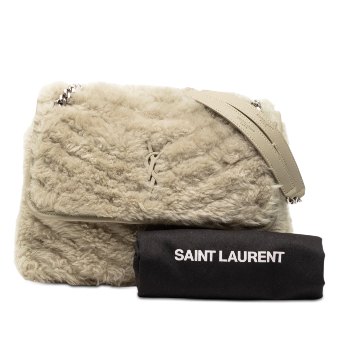 Saint Laurent Medium Shearling Niki Shoulder Bag