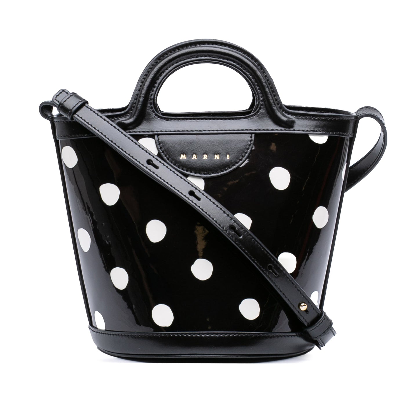 Marni Patent Polka Dot Tropicalia Satchel