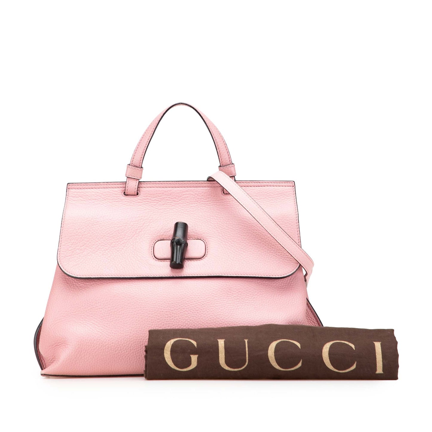 Gucci Medium Leather Bamboo Daily Satchel