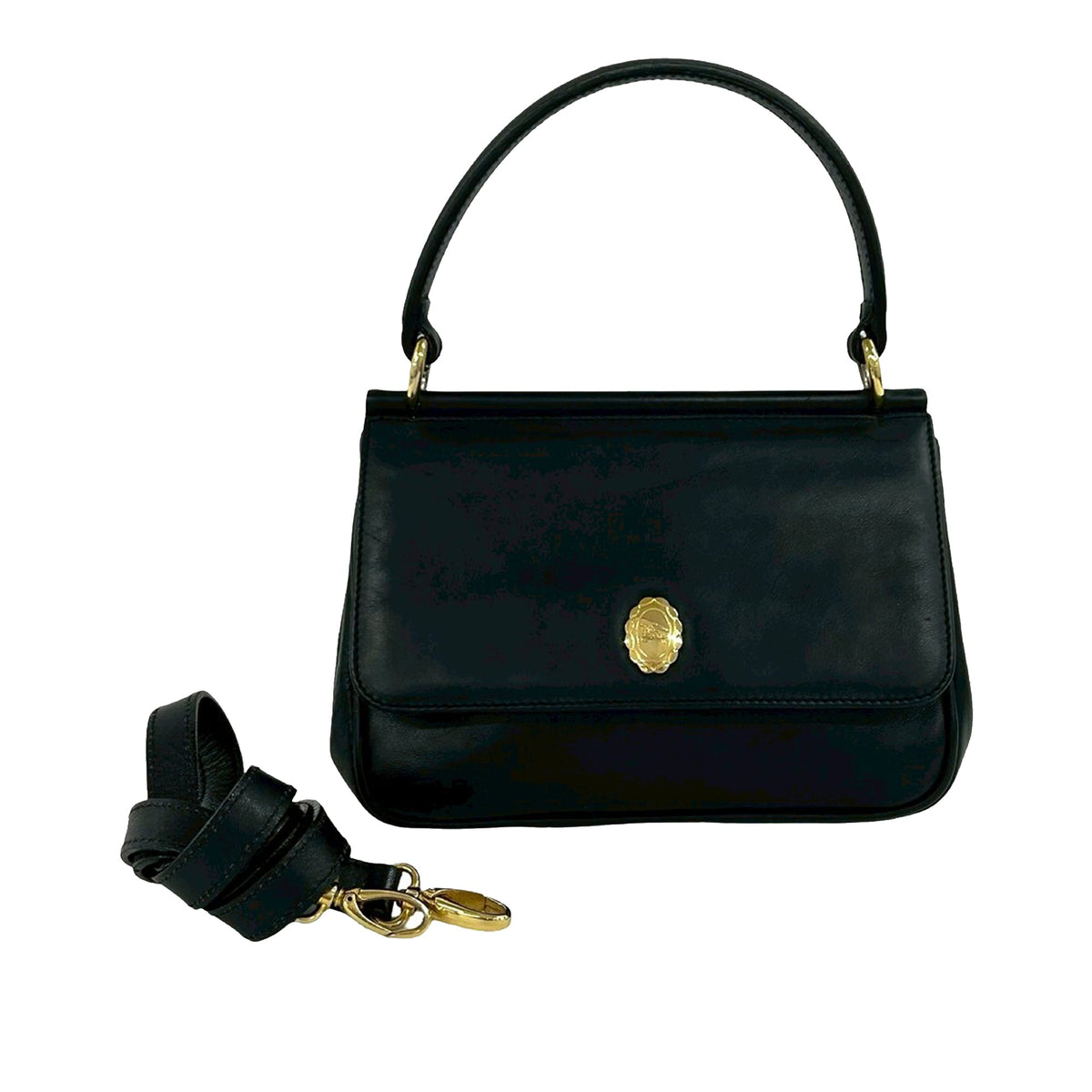 Burberry Leather Flap Satchel