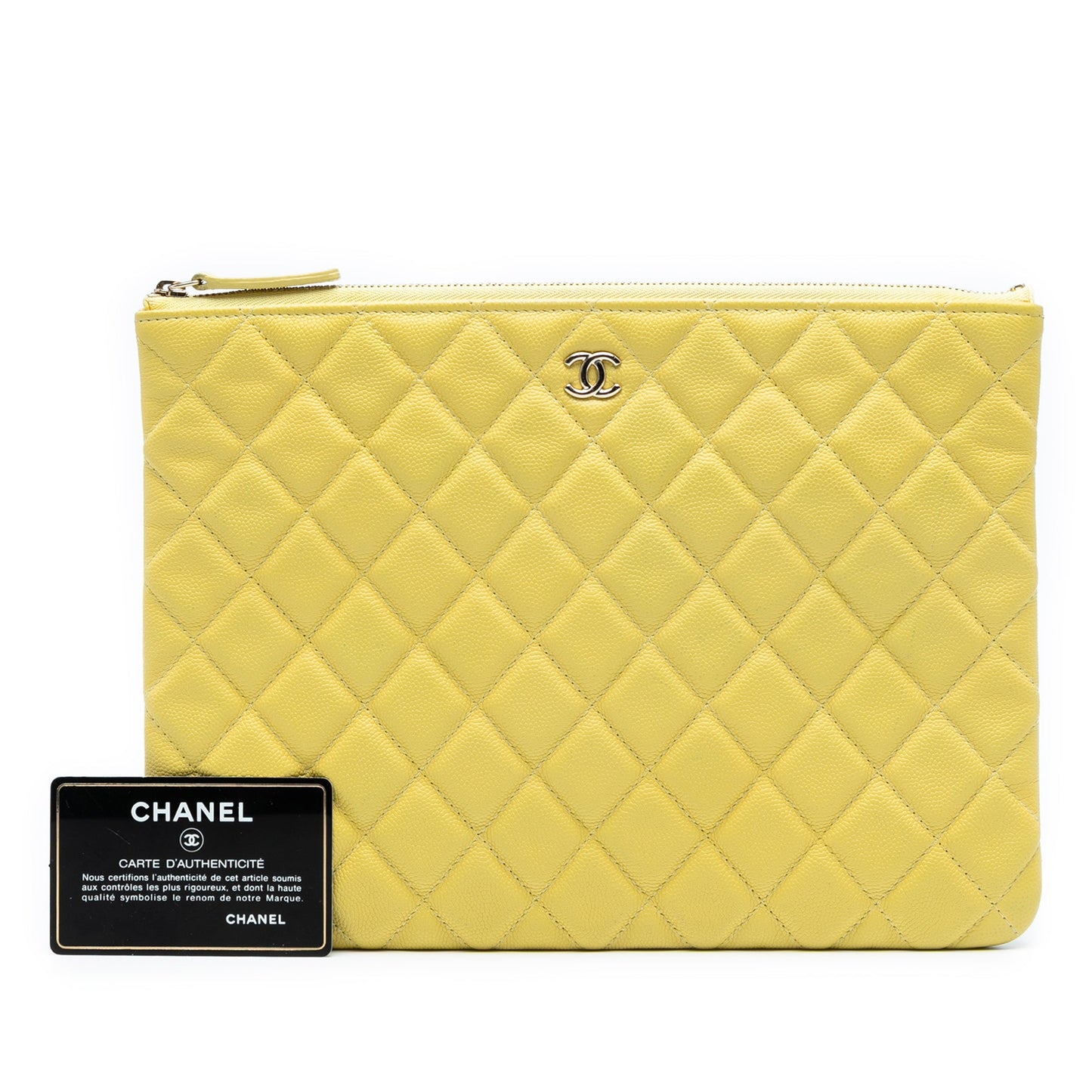 Chanel Medium Quilted Caviar O Case Clutch