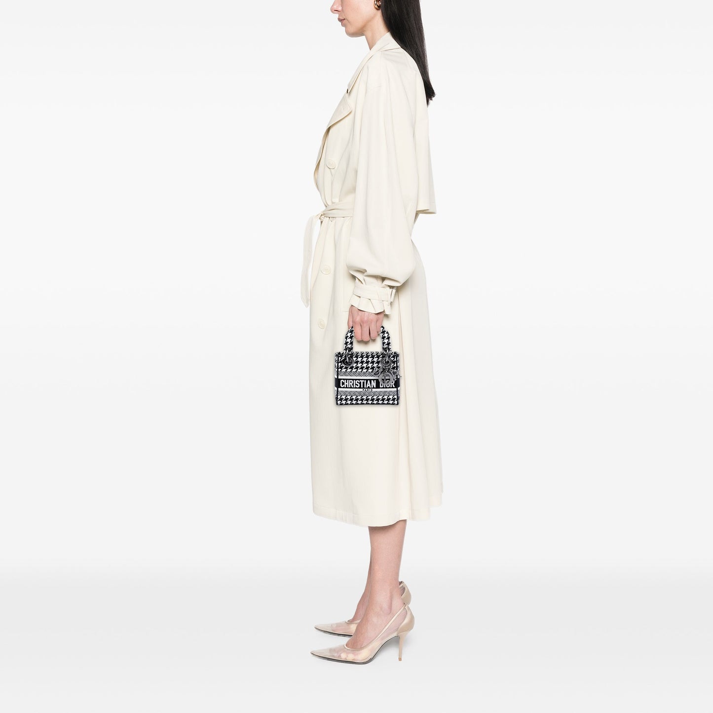 Dior Mini Embroidered Canvas Houndstooth Lady D Lite