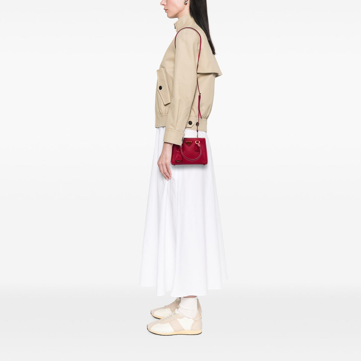 Prada Mini Saffiano Lux Galleria Double Zip Satchel
