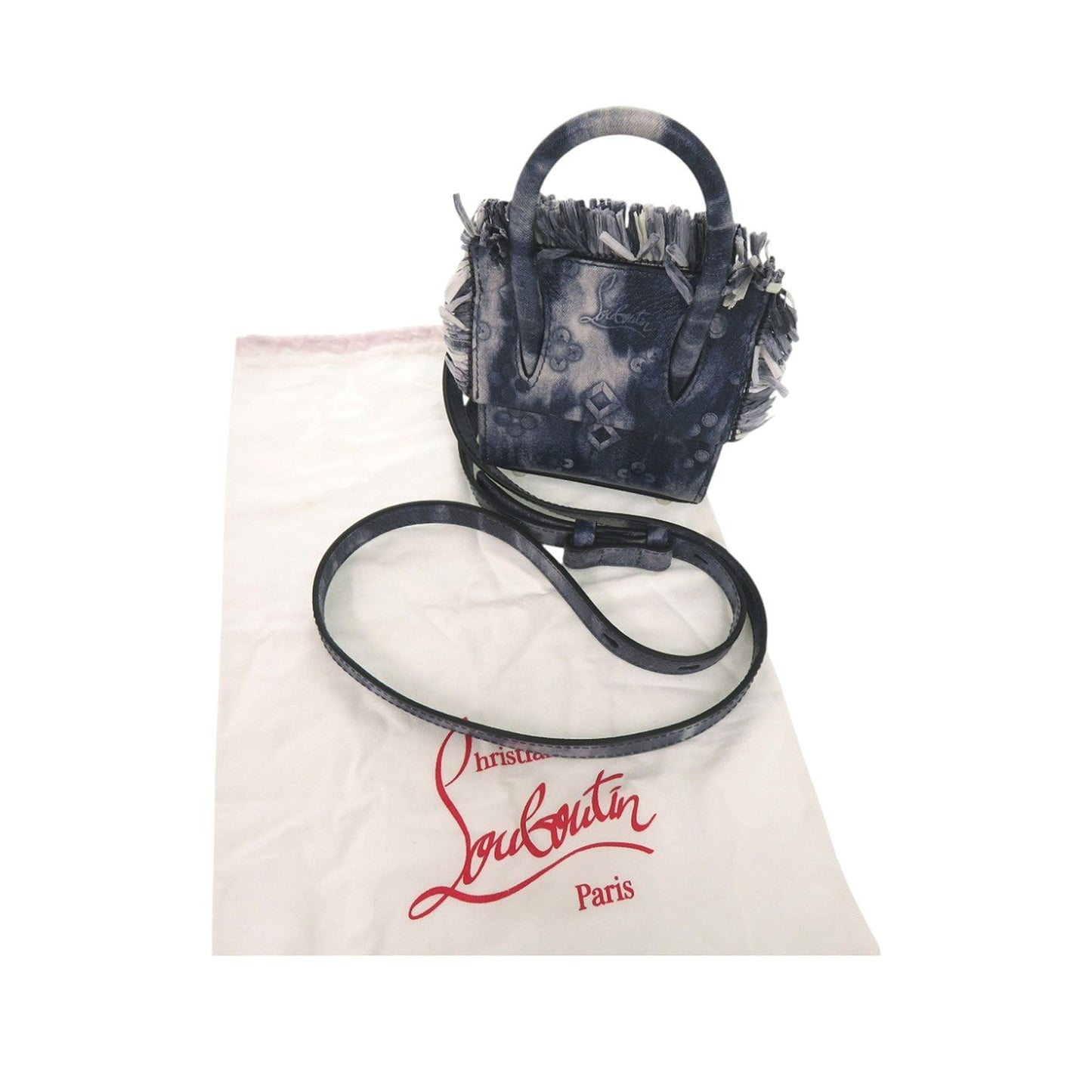 Christian Louboutin Nano Grained Calfskin Paloma Fringe Satchel