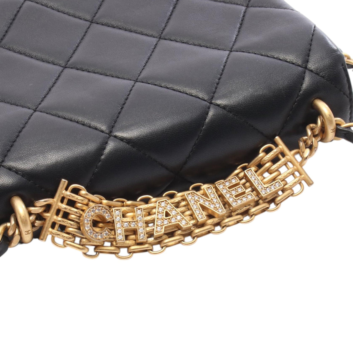 Chanel Small Quilted Lambskin Chain is More Flap — Black