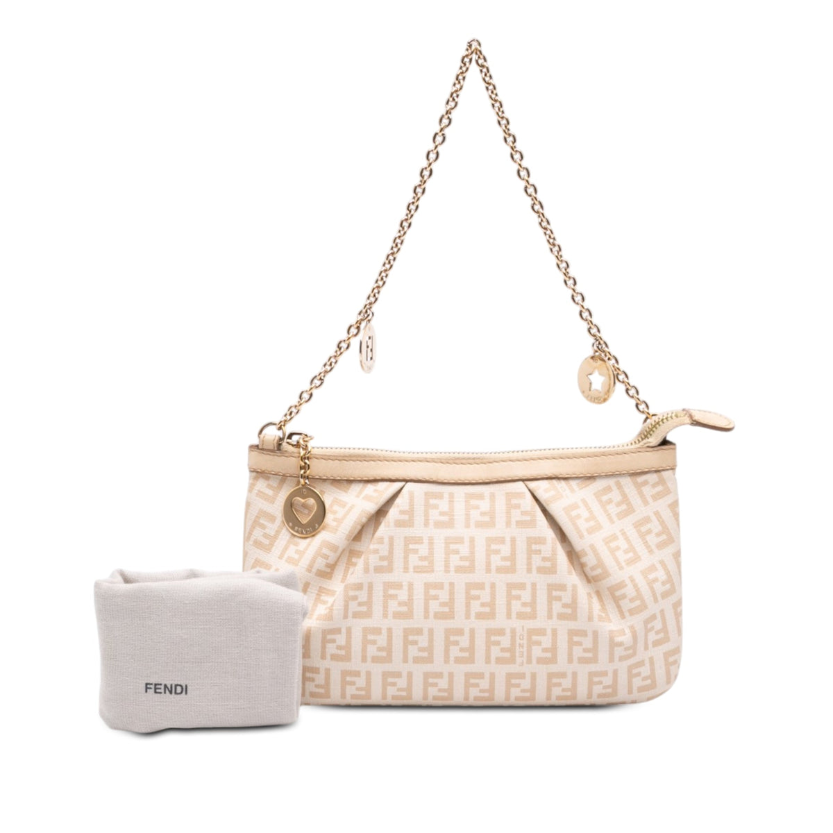 Fendi Zucchino Spalmati Chain Pochette