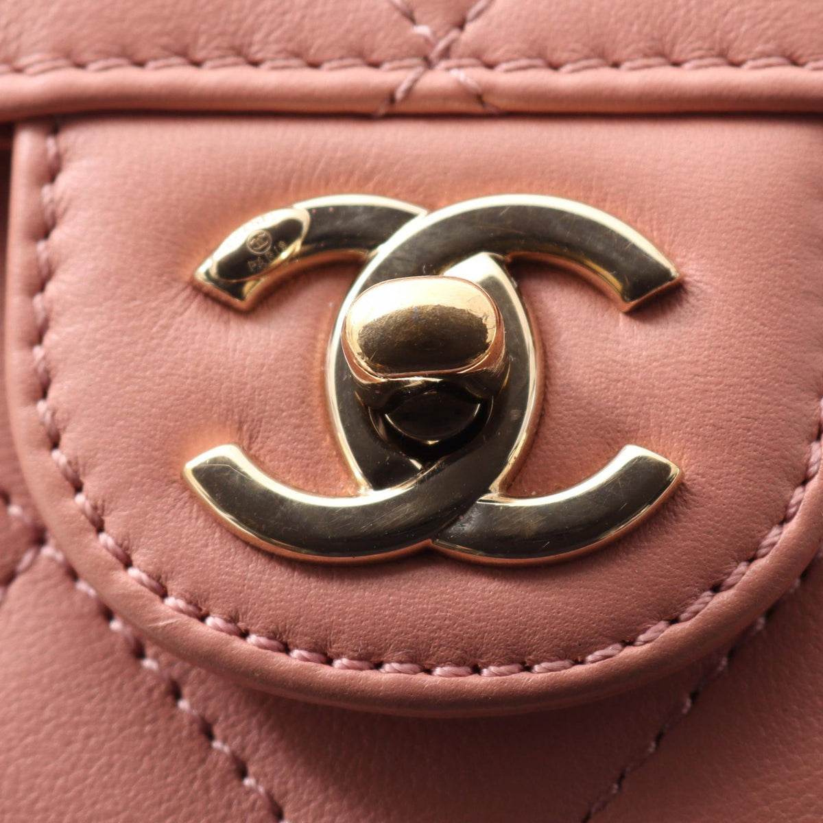 Chanel CC Quilted Lambskin Top Handle Flap