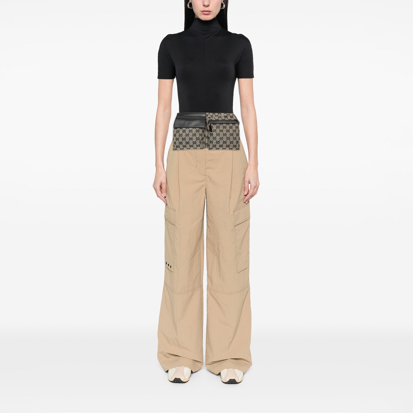 Gucci GG Canvas Double Pocket Belt Bag