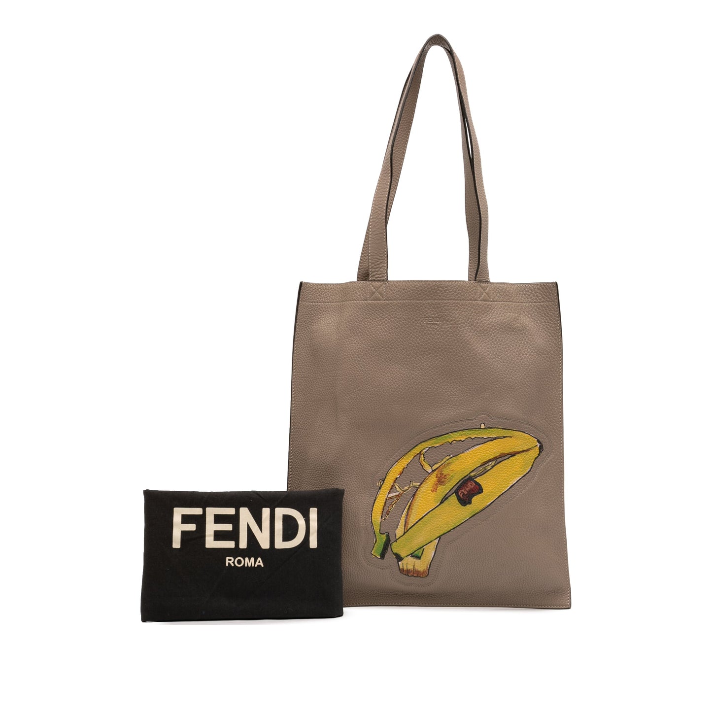 Fendi Sue Tilley Leather Banana Shopper Tote