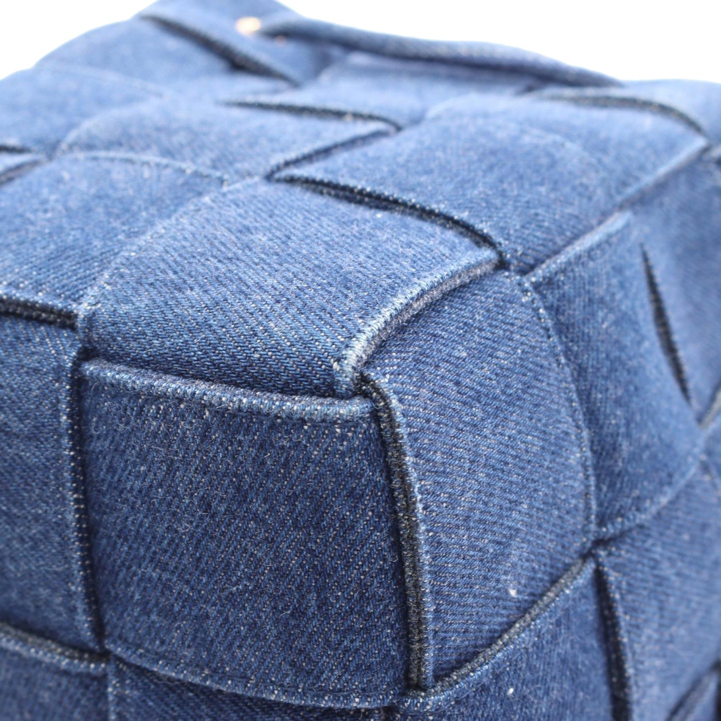 Bottega Veneta Small Denim Maxi Intrecciato Cassette Bucket Bag