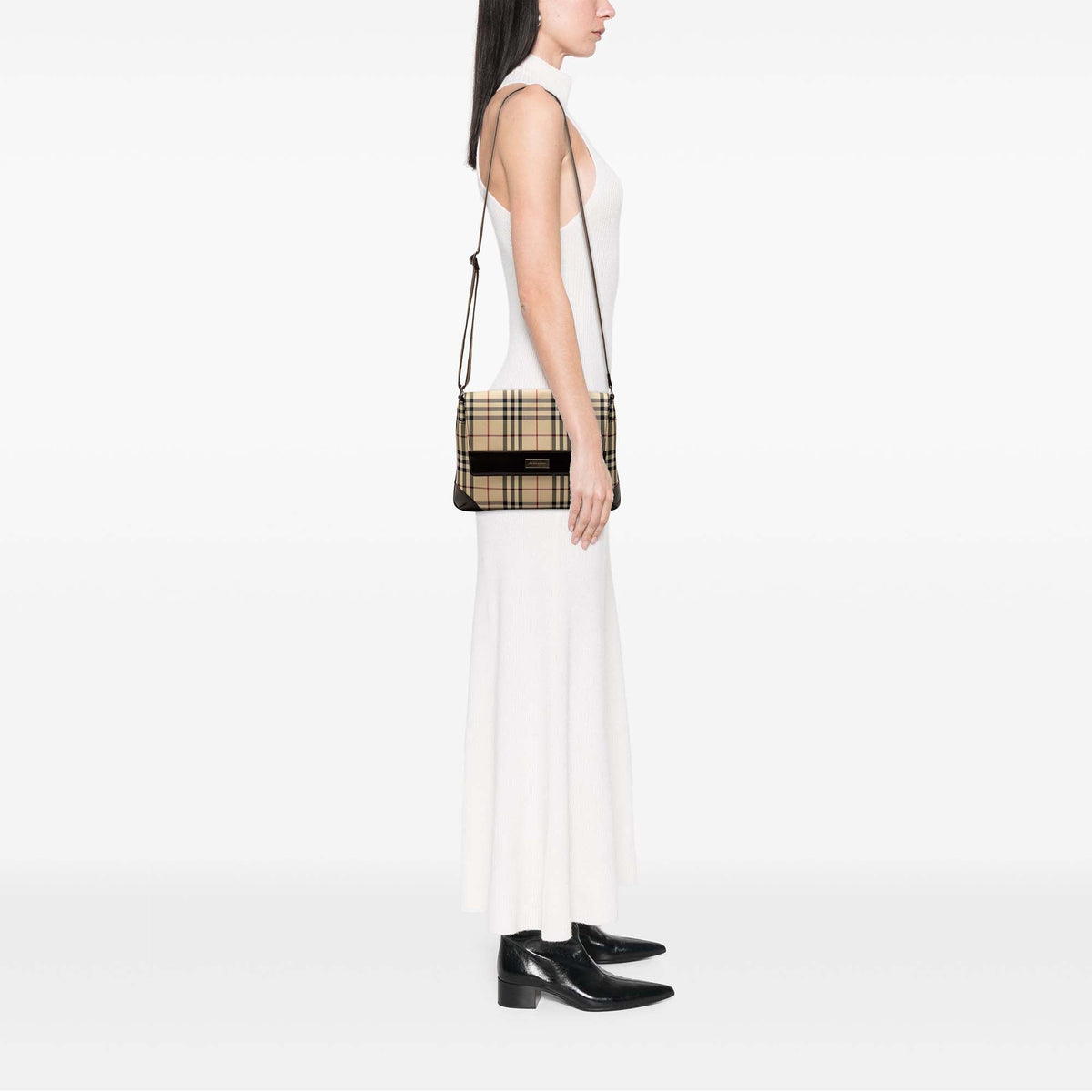 Burberry House Check Canvas Flap Crossbody