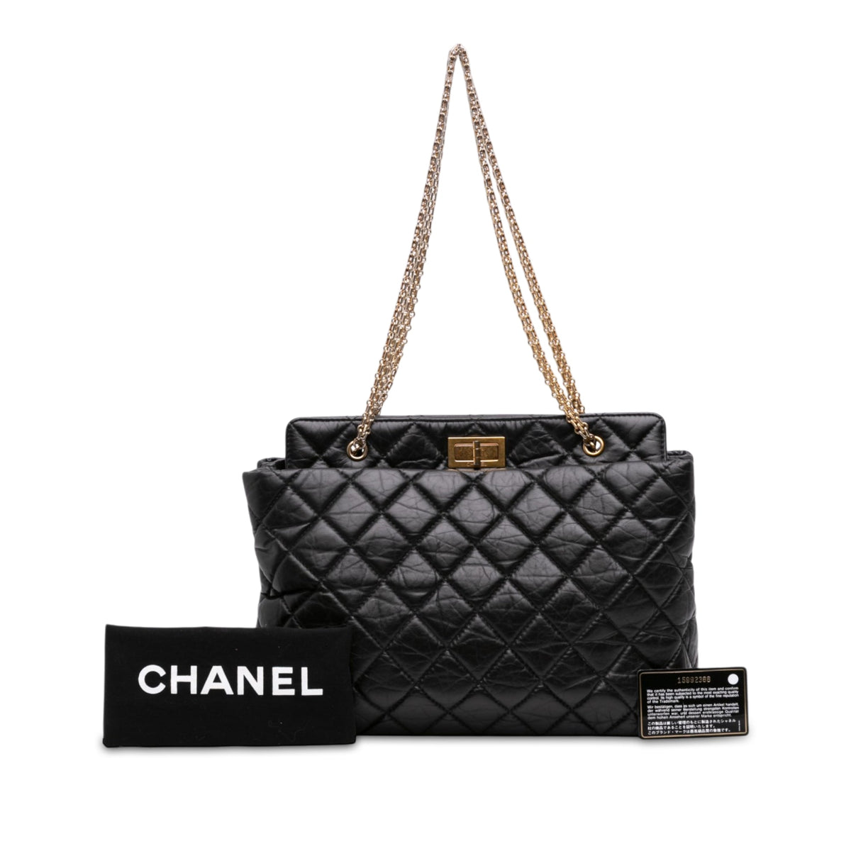 Chanel Quilted Aged Calfskin Reissue 2.55 Tote — Black