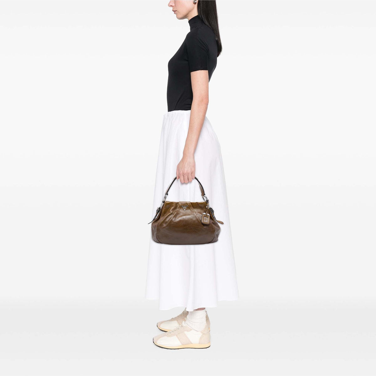 Prada Sfumata Vernice Ombre Tote — Brown